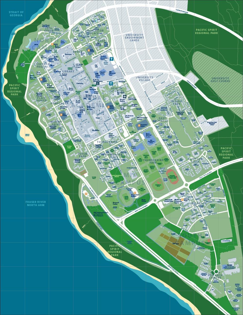 地图温哥华不列颠哥伦比亚大学