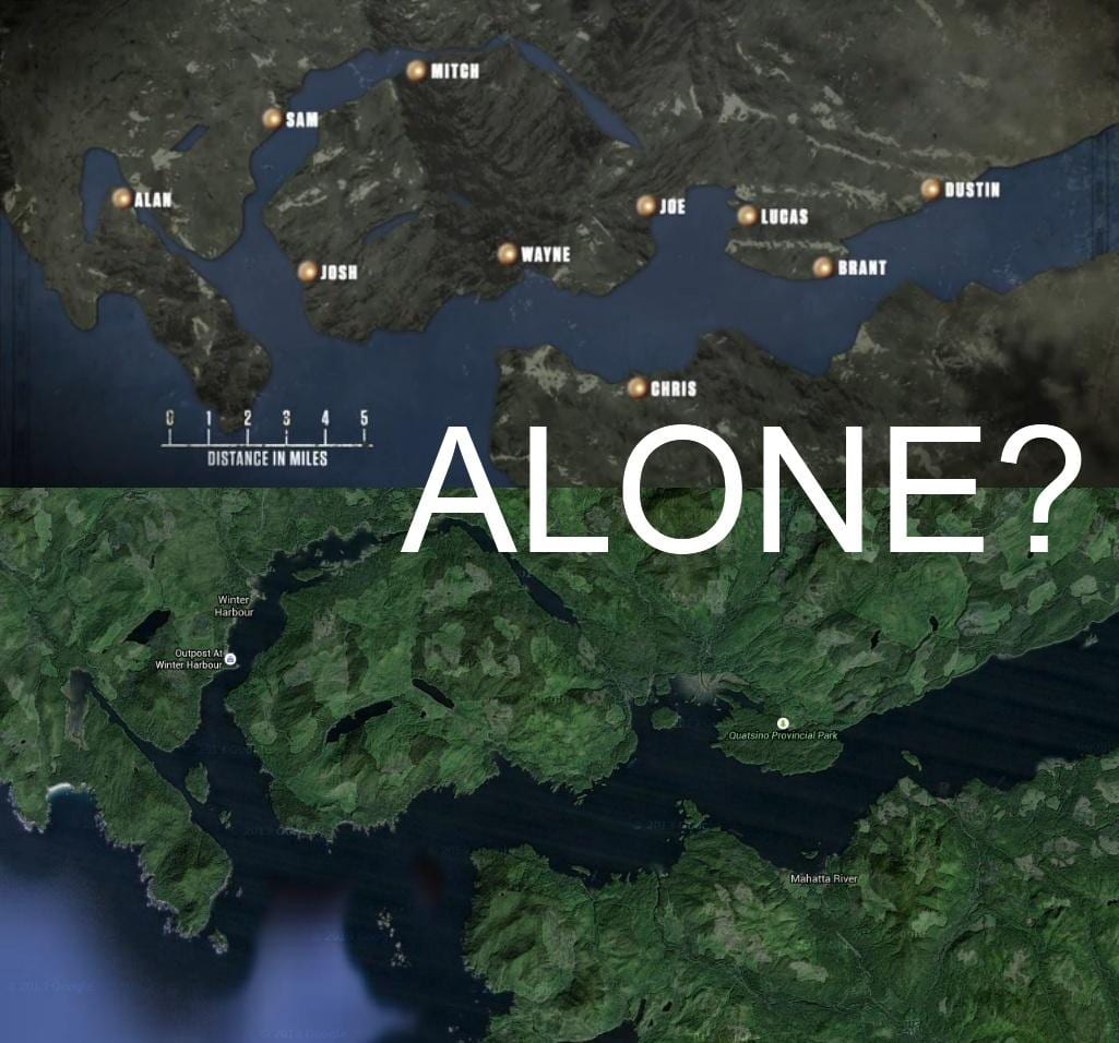 地图温哥华岛上独自一人