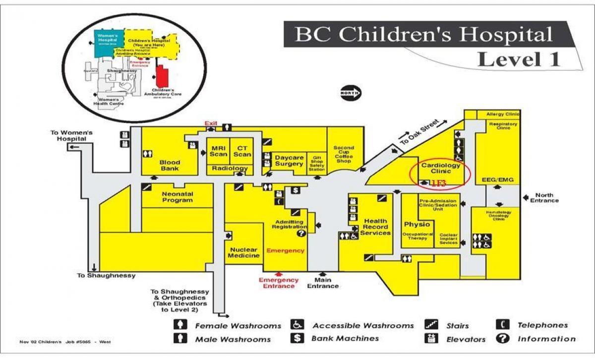 地图不列颠哥伦比亚儿童医院