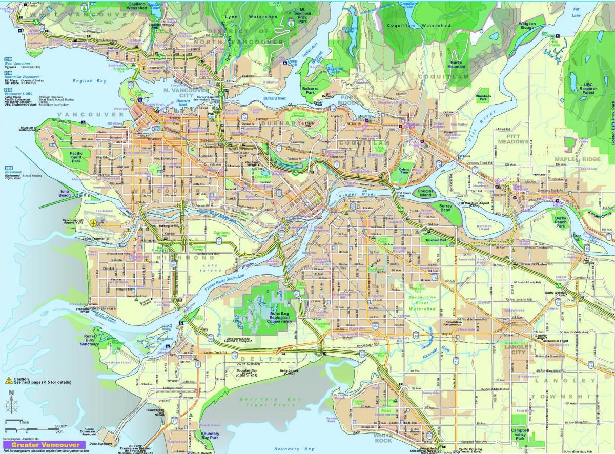 地图的巨大的温哥华
