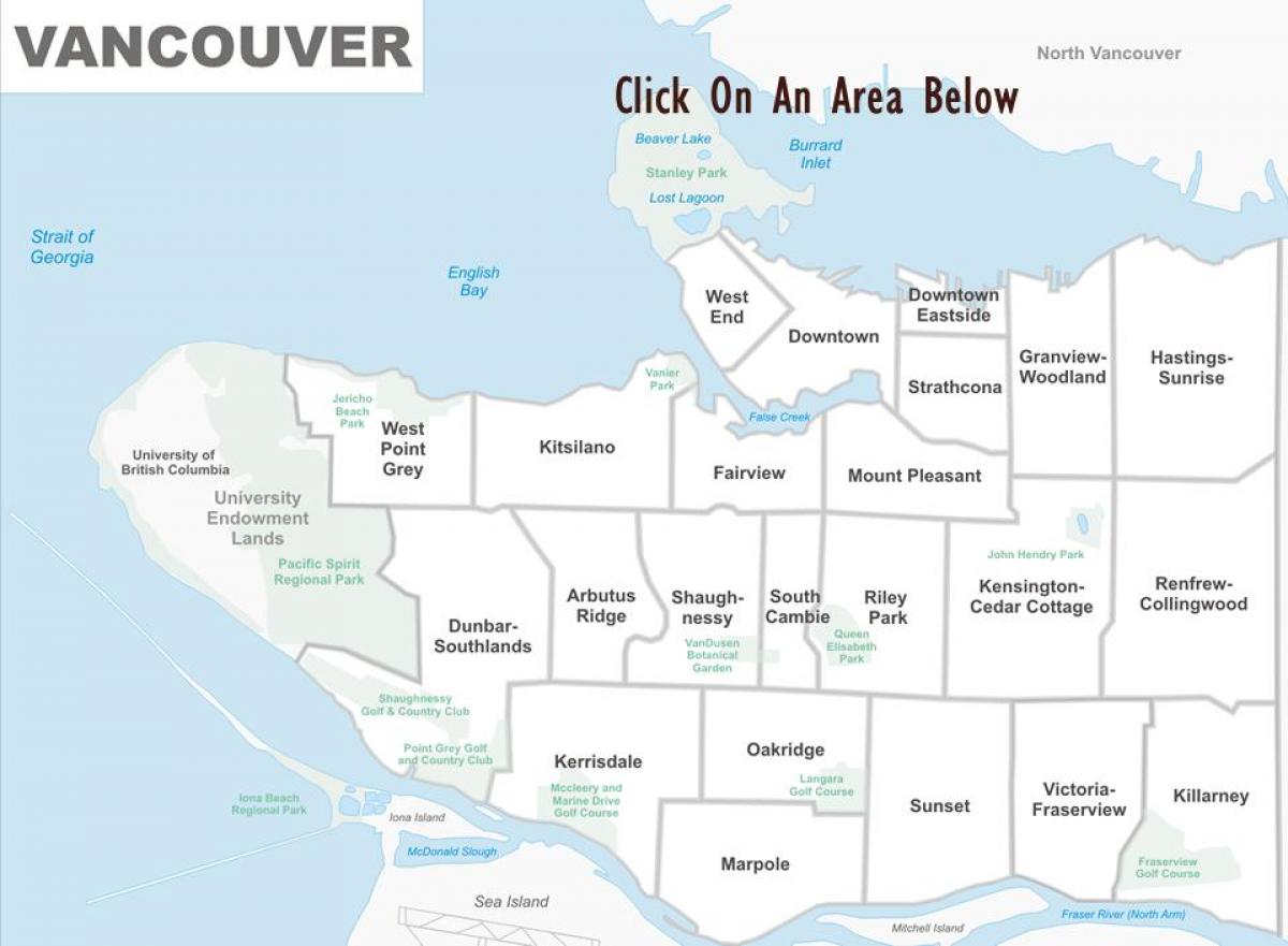 温哥华的房地产的地图