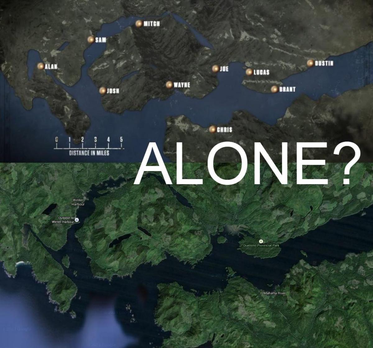 地图温哥华岛上独自一人