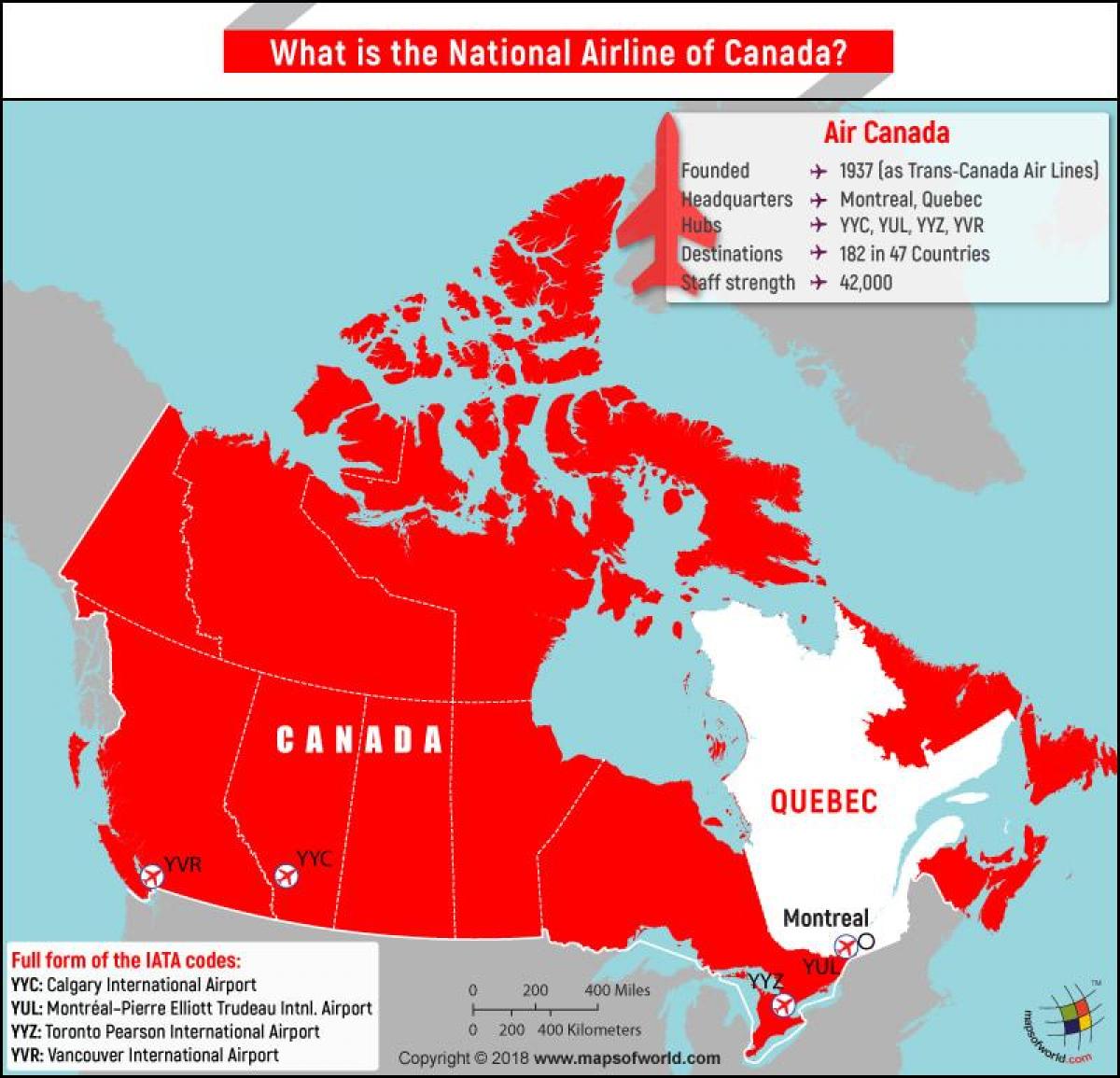 地图温哥华机场的加拿大航空