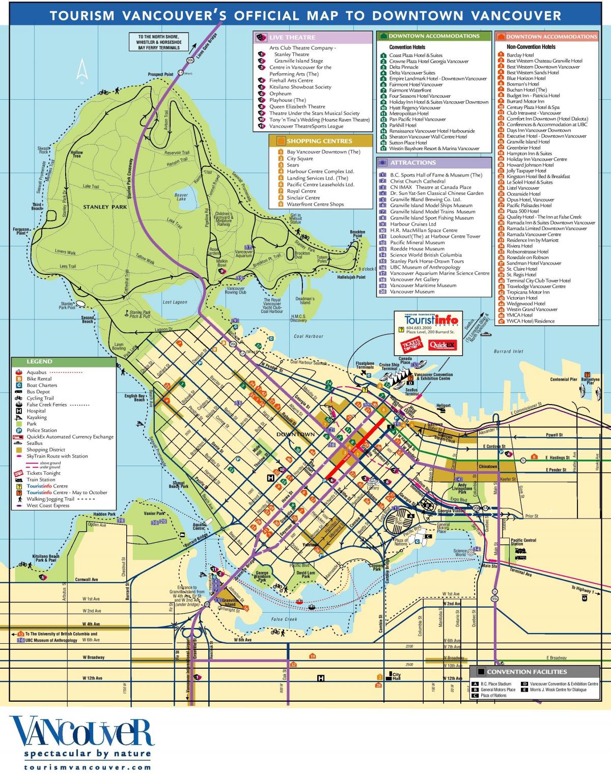 温哥华的旅游景点地图