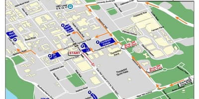 地图不列颠哥伦比亚大学的停车场