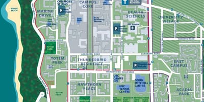 不列颠哥伦比亚大学的位置地图