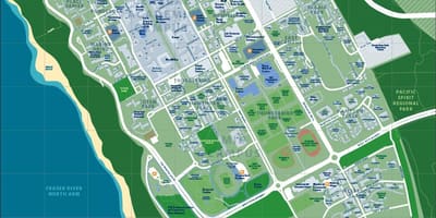 地图温哥华不列颠哥伦比亚大学
