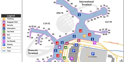 地图温哥华国际机场跑道
