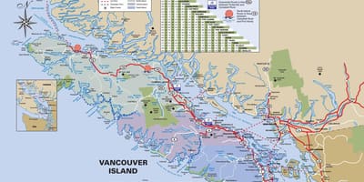 温哥华岛高速公路的地图