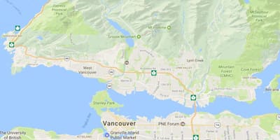 温哥华岛山的地图