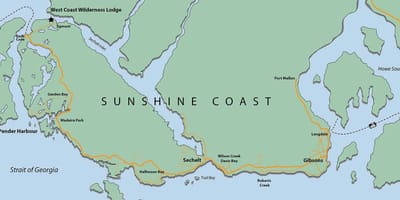 西海岸的温哥华岛的地图