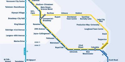 地图不列颠哥伦比亚省温哥华的火车站