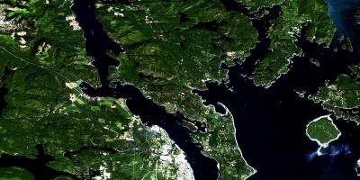 地图温哥华岛的卫星