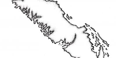 地图温哥华岛屿的轮廓