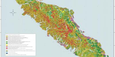 地图温哥华岛的地质学