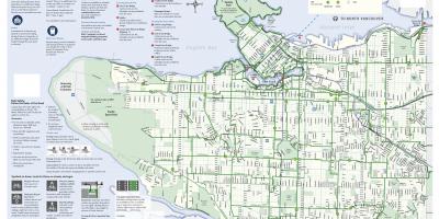 温哥华自行车道的地图