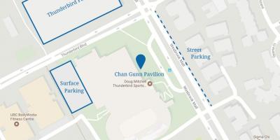 温哥华市中心的停车场的地图