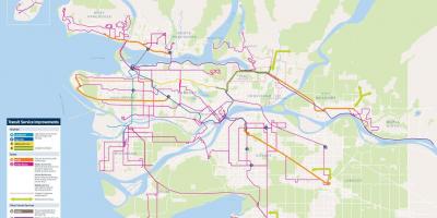温哥华的过境系统的地图